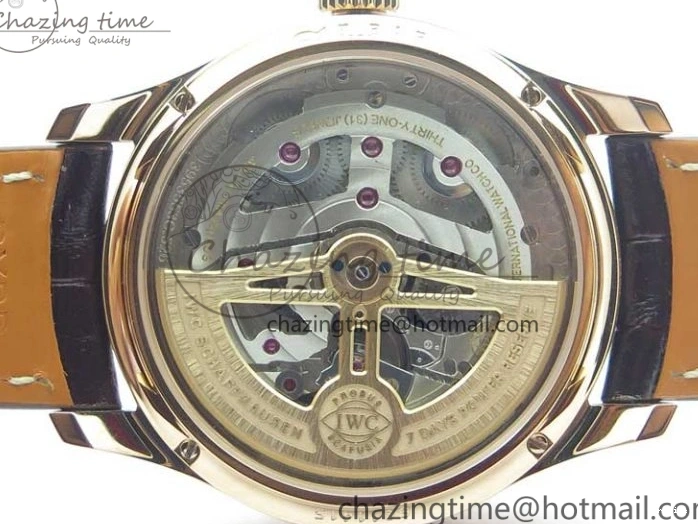 MIROTIME 0308 Compact Portugieser Perpetual Calendar IW503302 RG V9F 1:1 Best Edition White Dial on Brown Leather Strap A 7113